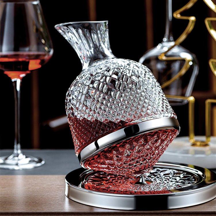 A standard bottle of wine inside the Vitraelle Orbit Decanter